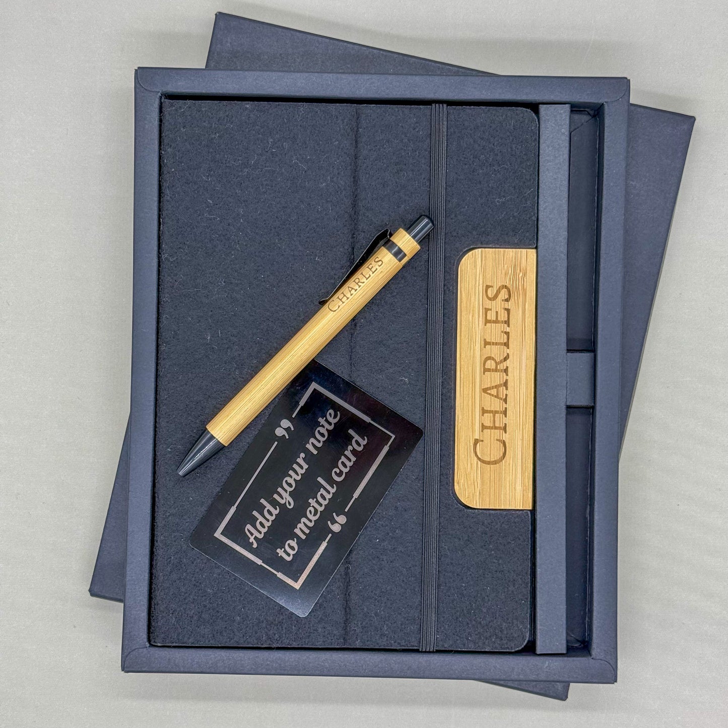 Personalised Felt Notebook & Pen Gift Set