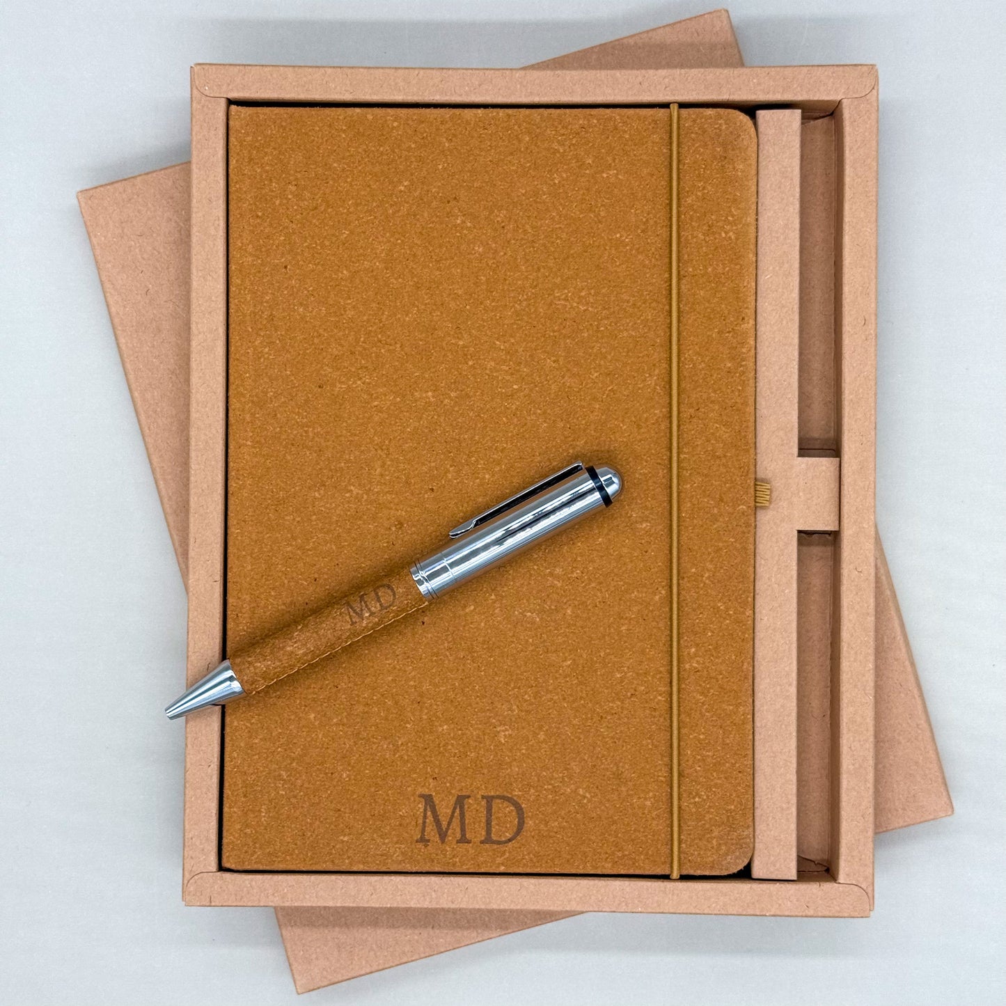 Personalised Leather Notebook & Pen Gift Set
