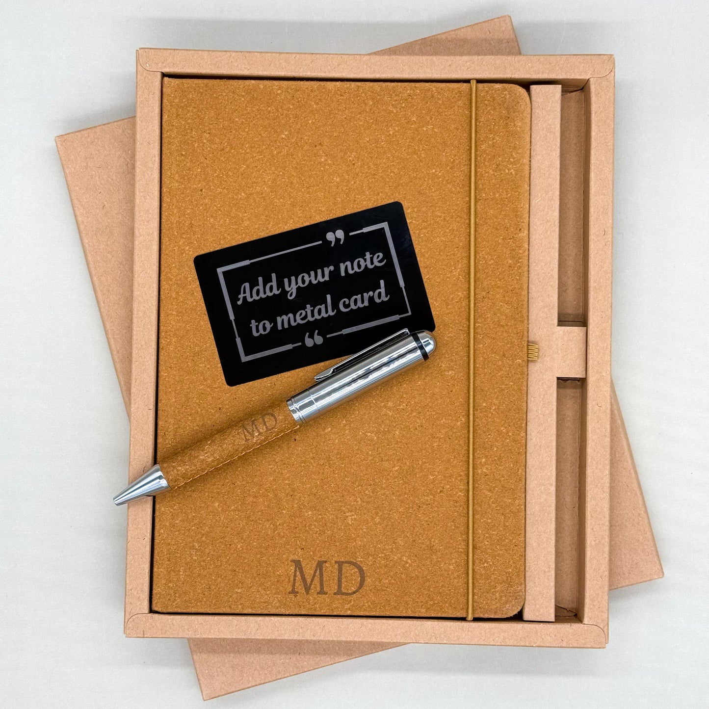 Personalised Leather Notebook & Pen Gift Set