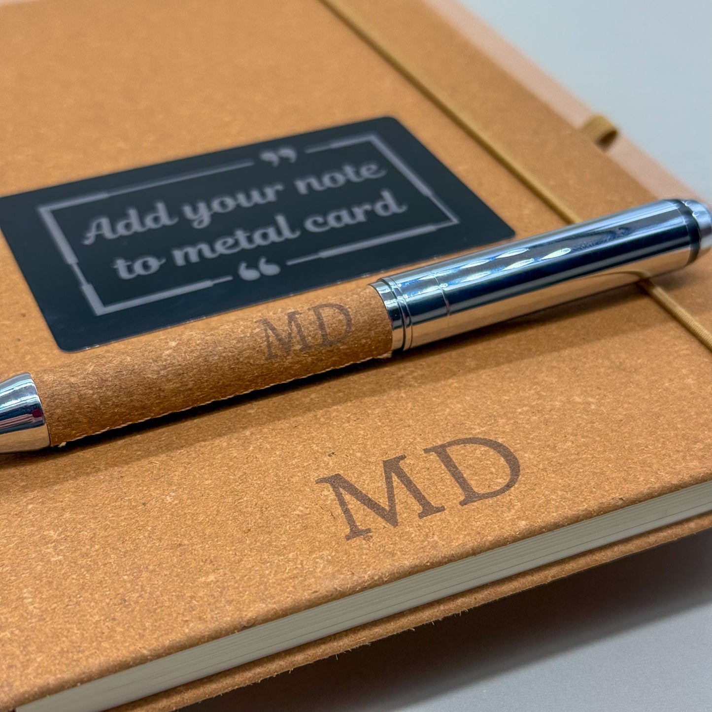 Personalised Leather Notebook & Pen Gift Set