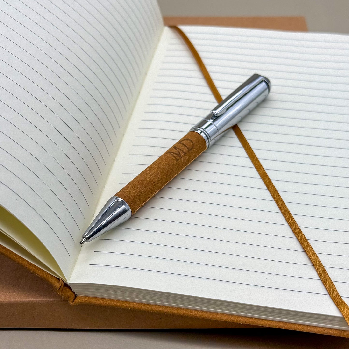 Personalised Leather Notebook & Pen Gift Set