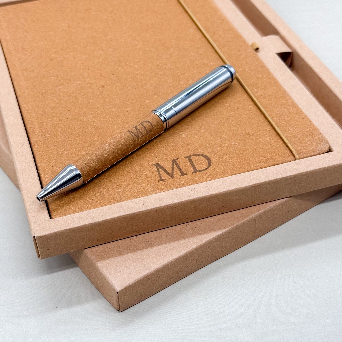 Personalised Leather Notebook & Pen Gift Set