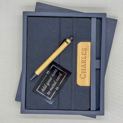Personalised Felt Notebook & Pen Gift Set